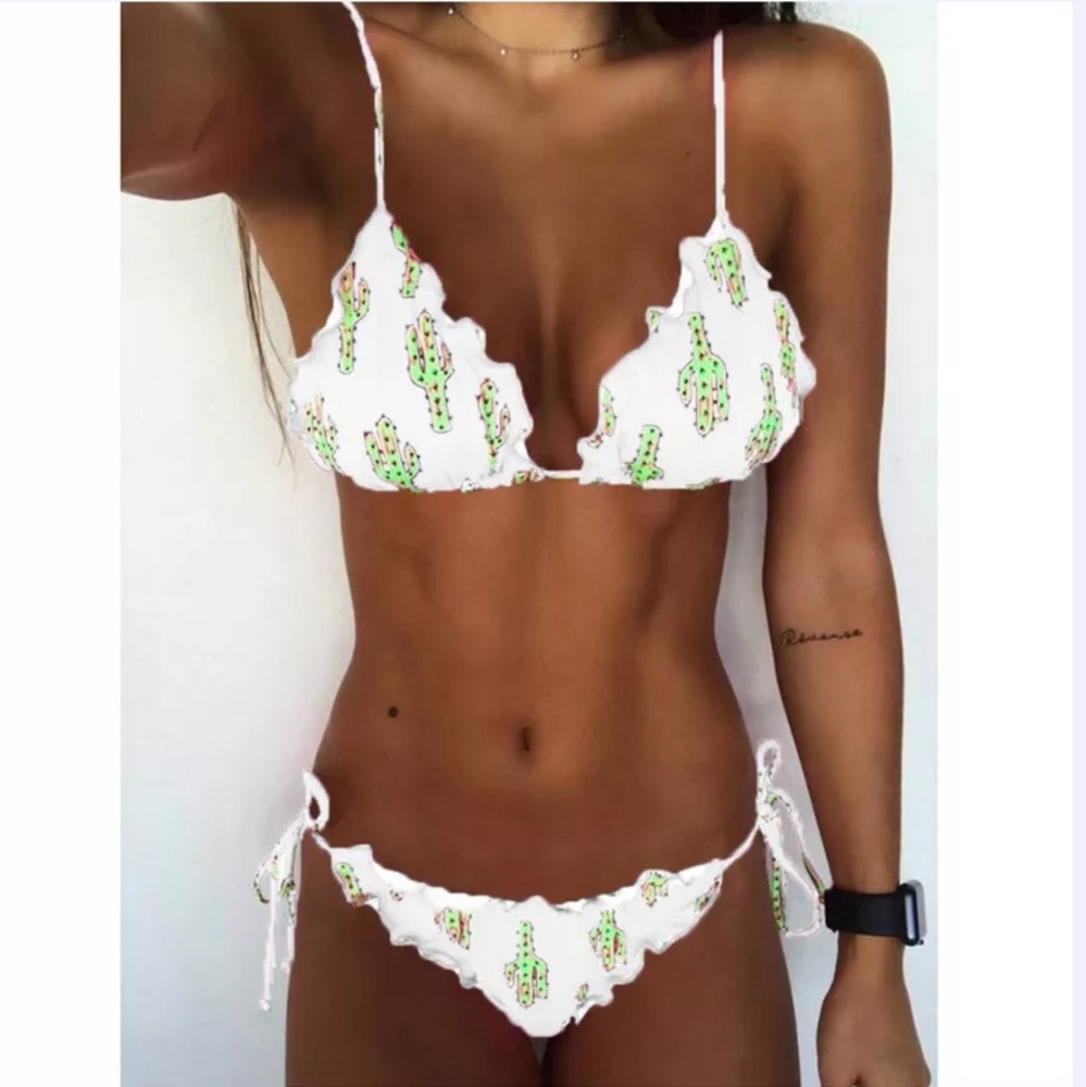 Last one Cactus print sexy bikini set swimsuit M - Picture 2 of 7